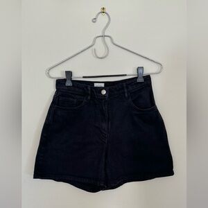 Wilfred Free Black Denim High-Waisted Shorts
